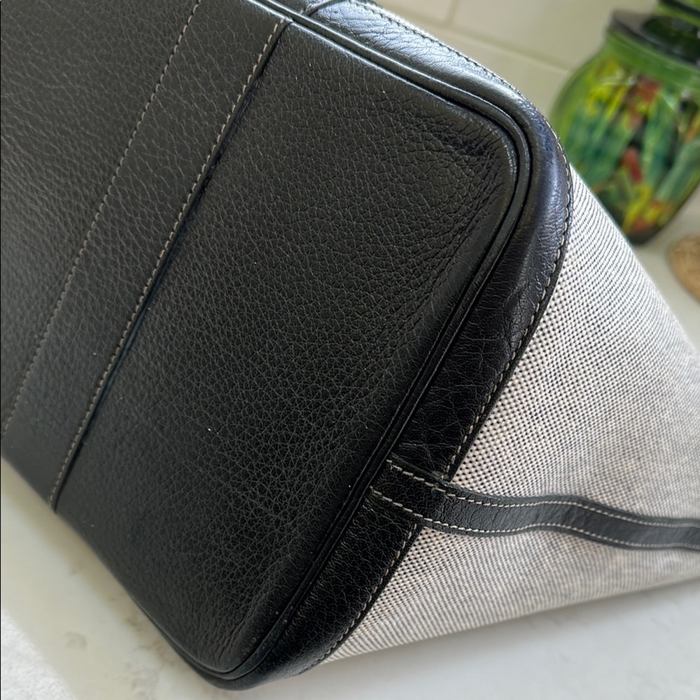 Hermes Beige and Black Canvas Tote - Picture 6 of 14